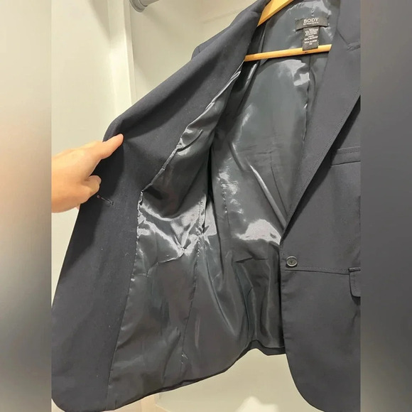 Body By Victoria stretch navy notched collar lined Blazer size 14 - Picture 10 of 10